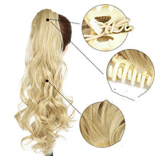 Clip-On Hairpiece Extensions Ombre Ponytail Claw Synthetic-Hair Wavy Soowee