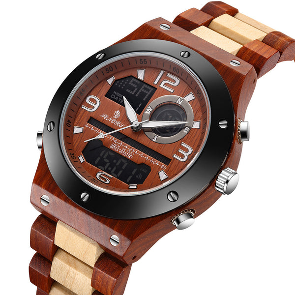 Luxury Wood Watch Handmade Chronograph Man